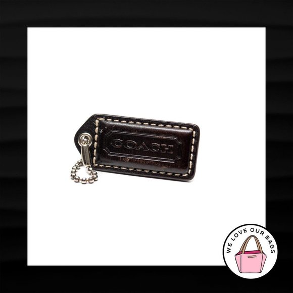 2" Medium COACH BROWN LEATHER KEY FOB BAG CHARM - Picture 1 of 1